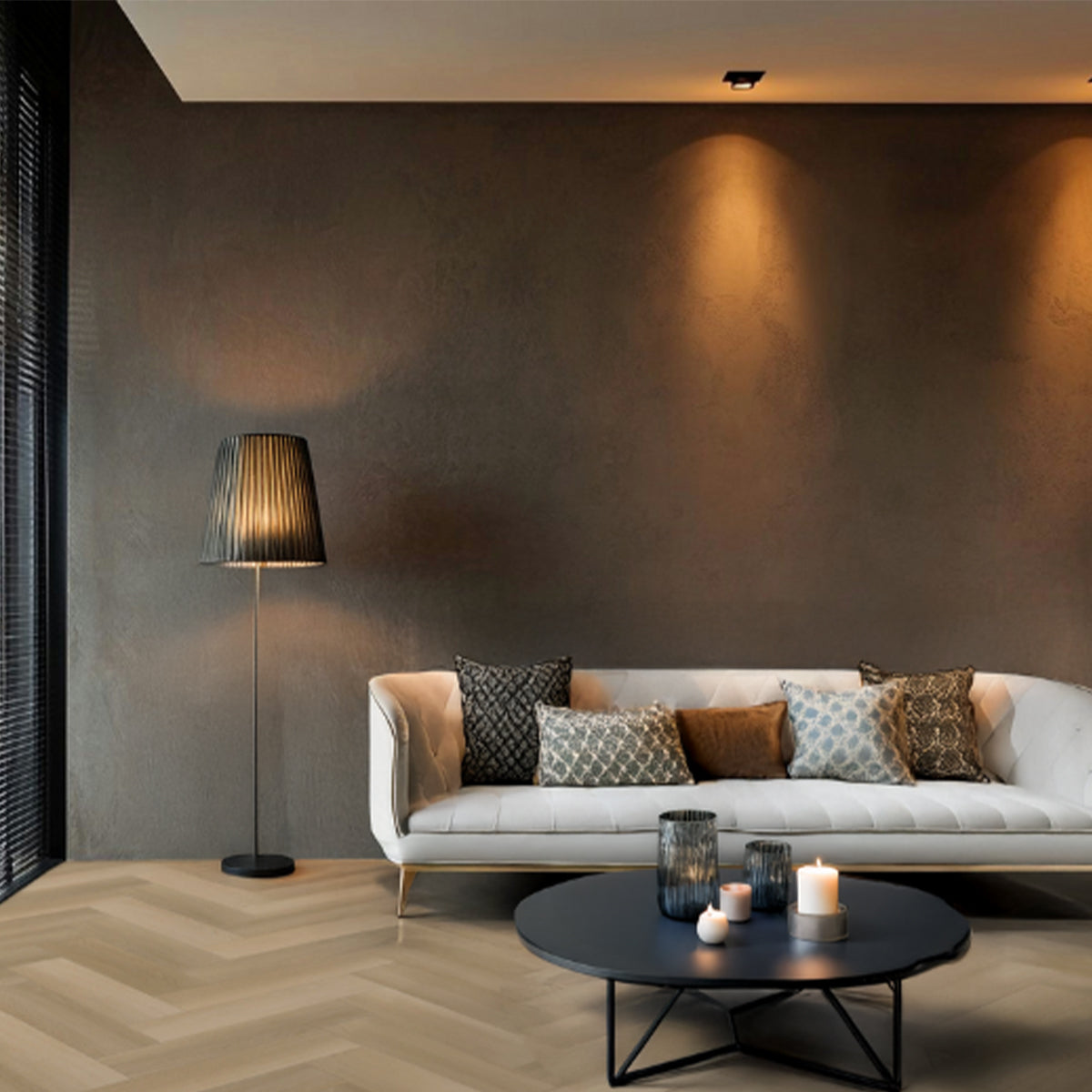 Hoomline Ambassador Dryback Visgraat Ontario 120 - Plak PVC Vloer in Visgraat