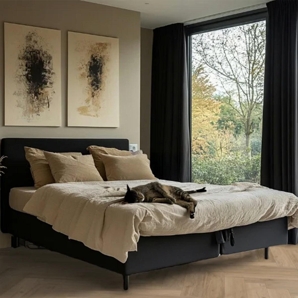 Hoomline Fusion Superior Gotham Oak Natural Visgraat Dryback - Plak PVC Vloer in Visgraat