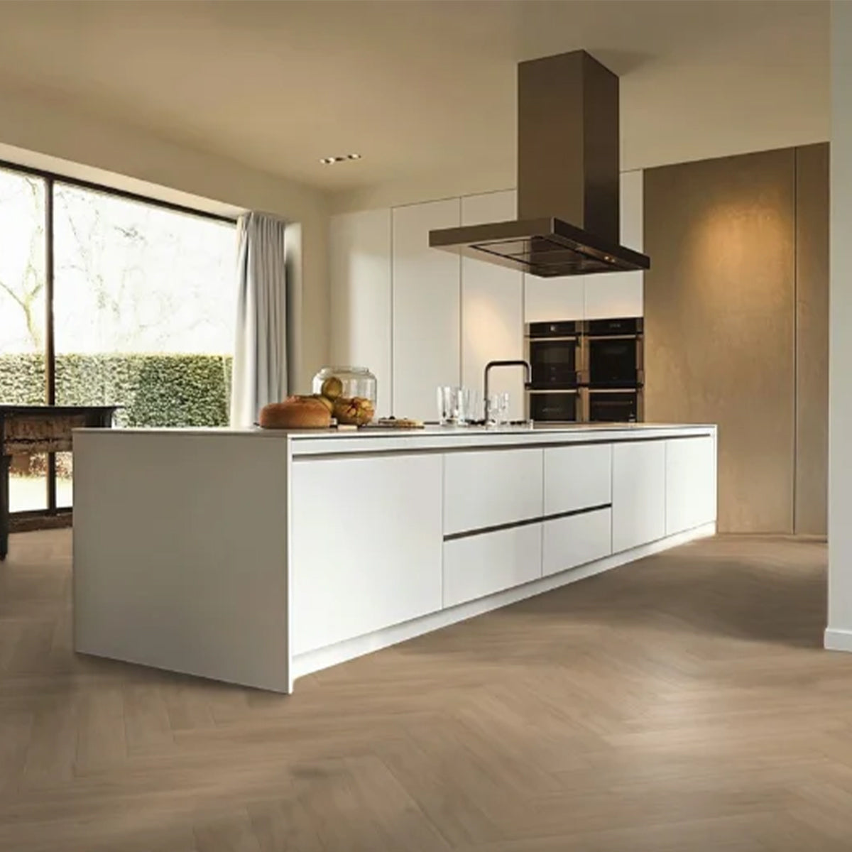 Hoomline Fusion Superior V4 Gotham Oak Flax Visgraat Dryback - Plak PVC Vloer in Visgraat