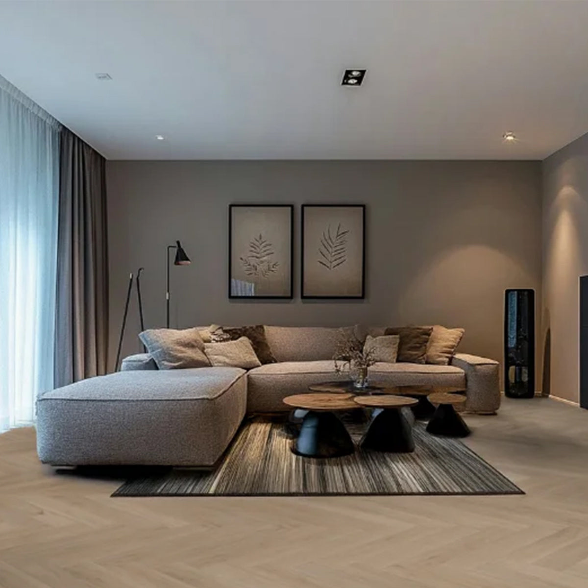 Hoomline Fusion Superior V4 Gotham Oak Oiled Visgraat Dryback - Plak PVC Vloer in Visgraat