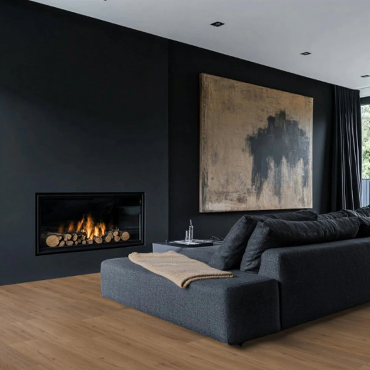 Hoomline Fusion Superior XL Gotham Oak Honey Dryback - Plak PVC Vloer in Rechte Plank