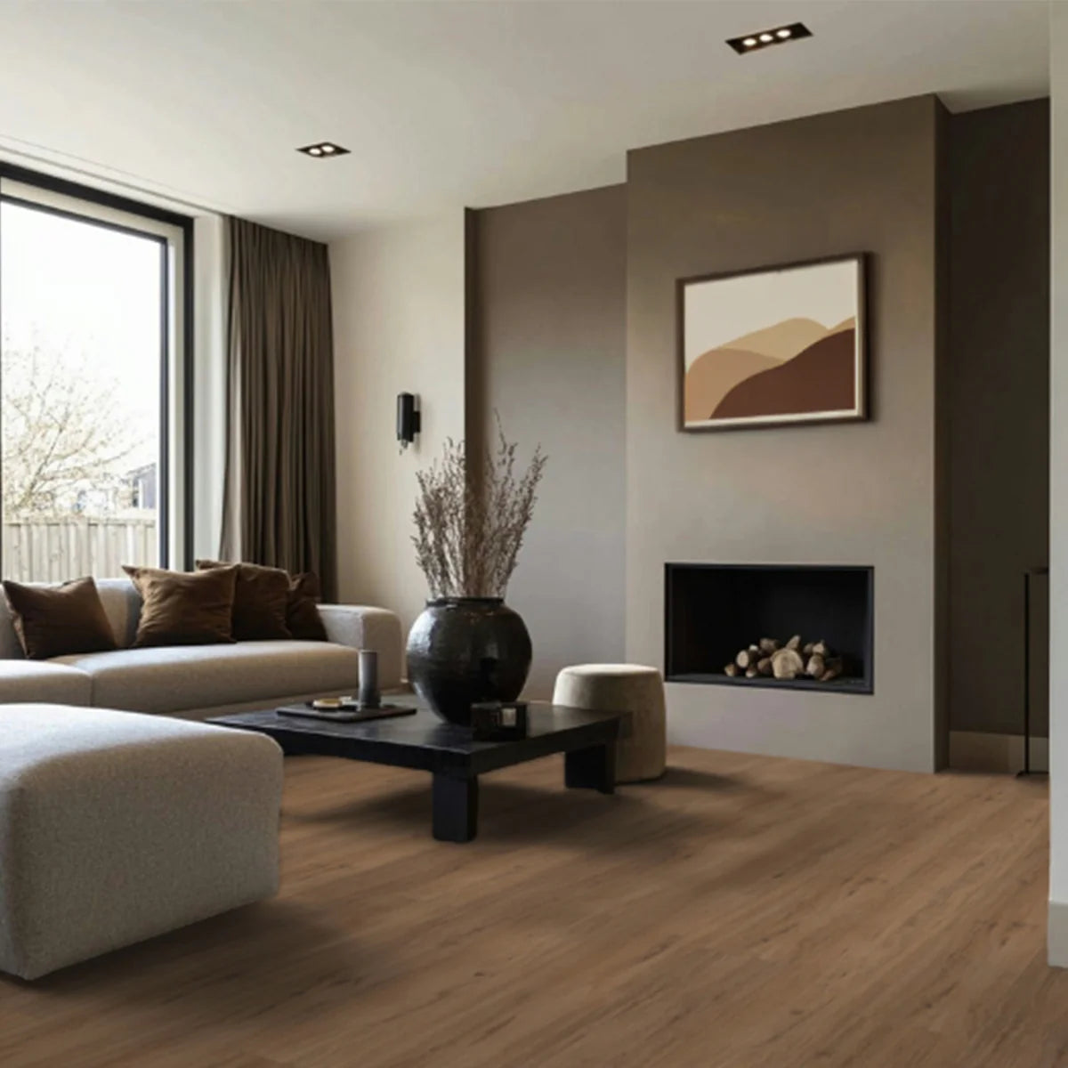 Hoomline Fusion Superior XL Gotham Oak Honey Dryback - Plak PVC Vloer in Rechte Plank