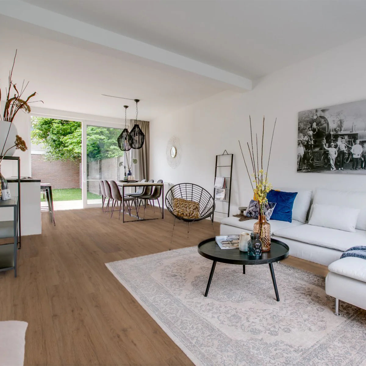 Hoomline Fusion Superior XL Gotham Oak Honey Dryback - Plak PVC Vloer in Rechte Plank