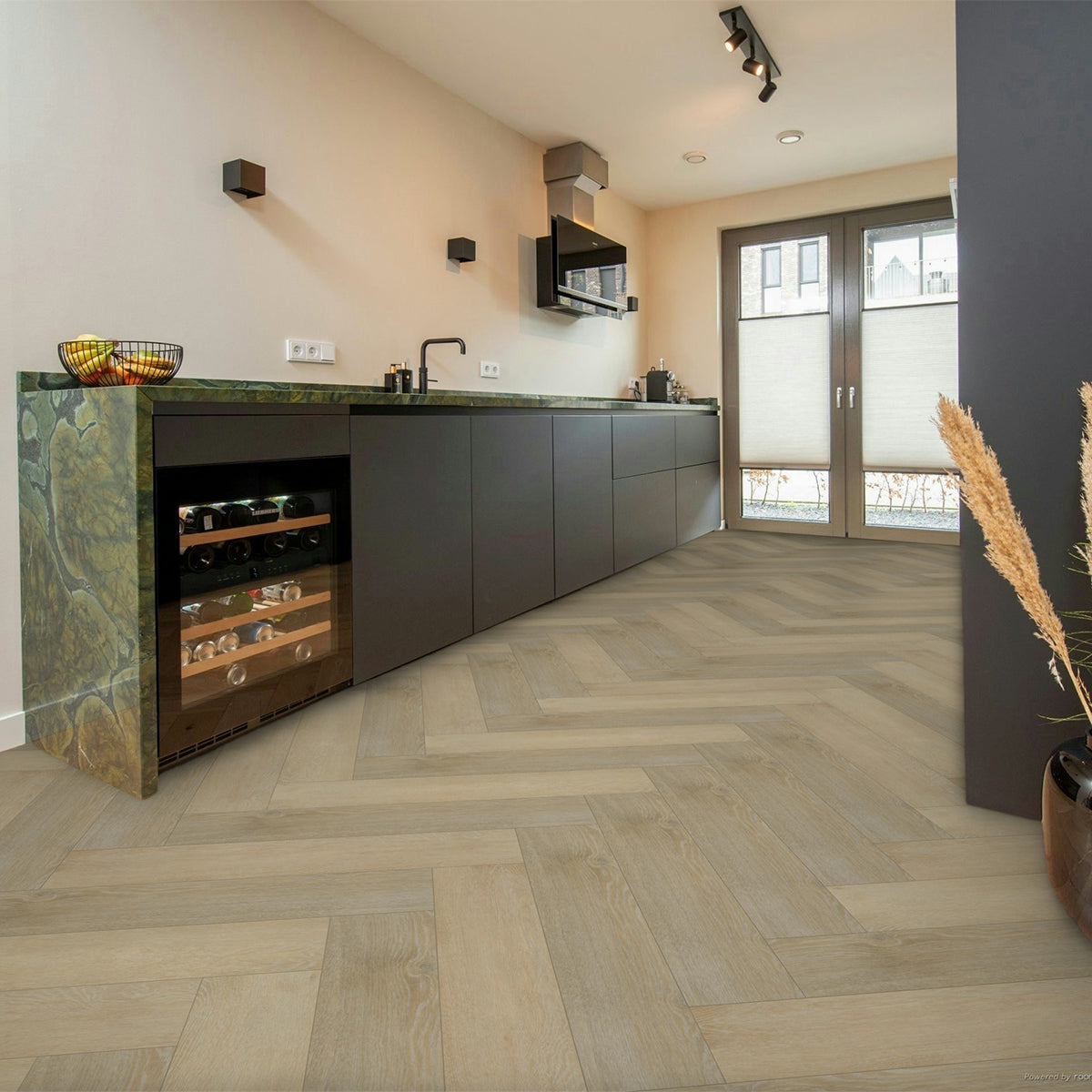 Hoomline The Hamptons Visgraat Dryback Huntington 939 - Plak PVC Vloer in Visgraat