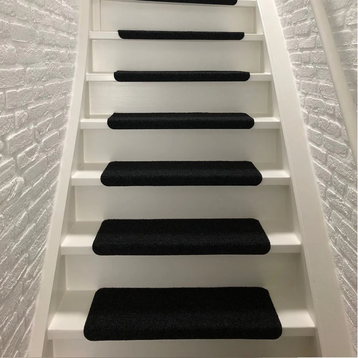 MONOO Naaldvilt Trapmatten Set Recht - Antraciet - 15 Stuks - 65x22x3,5cm - Zelfklevende Trapmat voor Trap