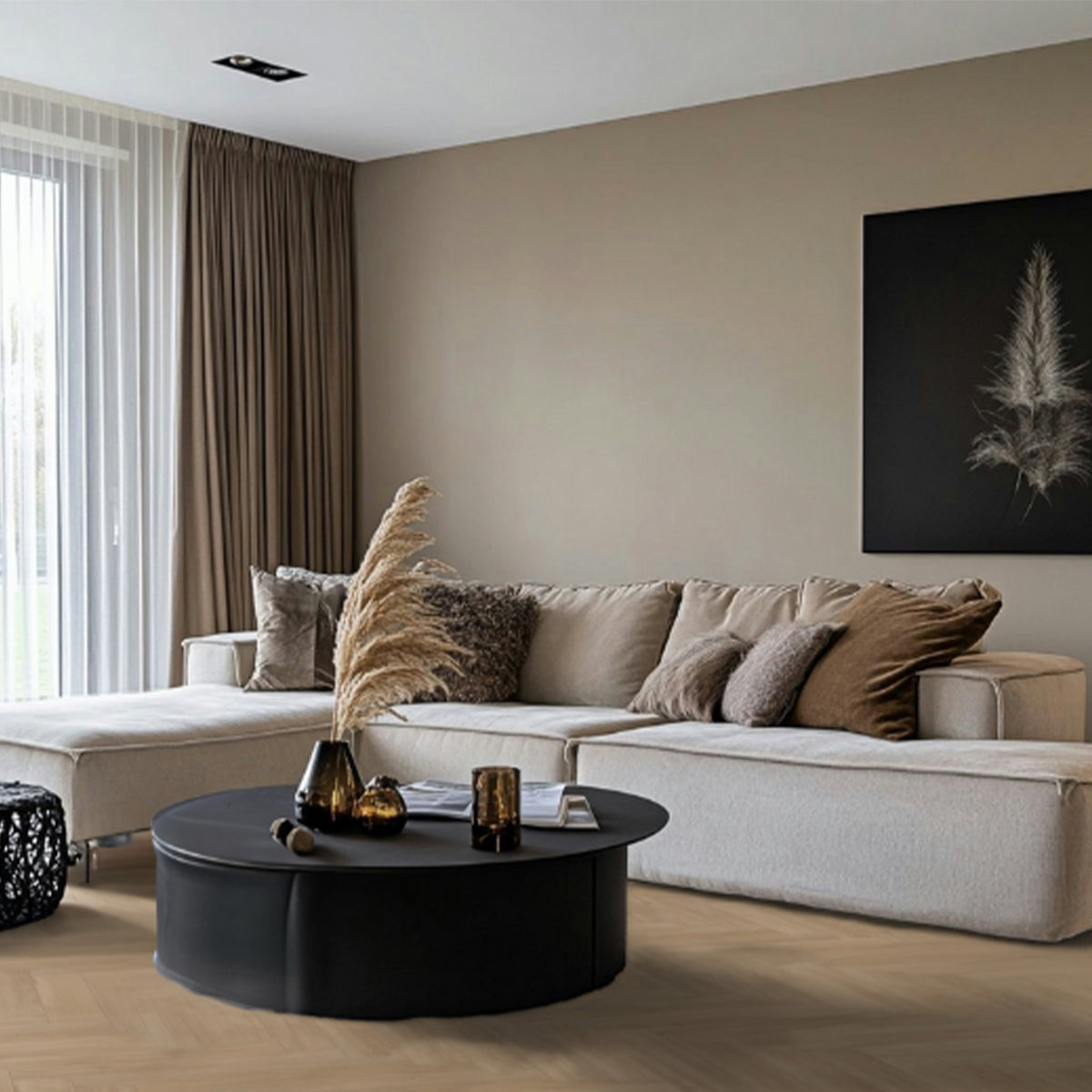 Hoomline Fusion Superior V4 Gotham Oak Flax 1075129 - Click PVC Floor in Herringbone