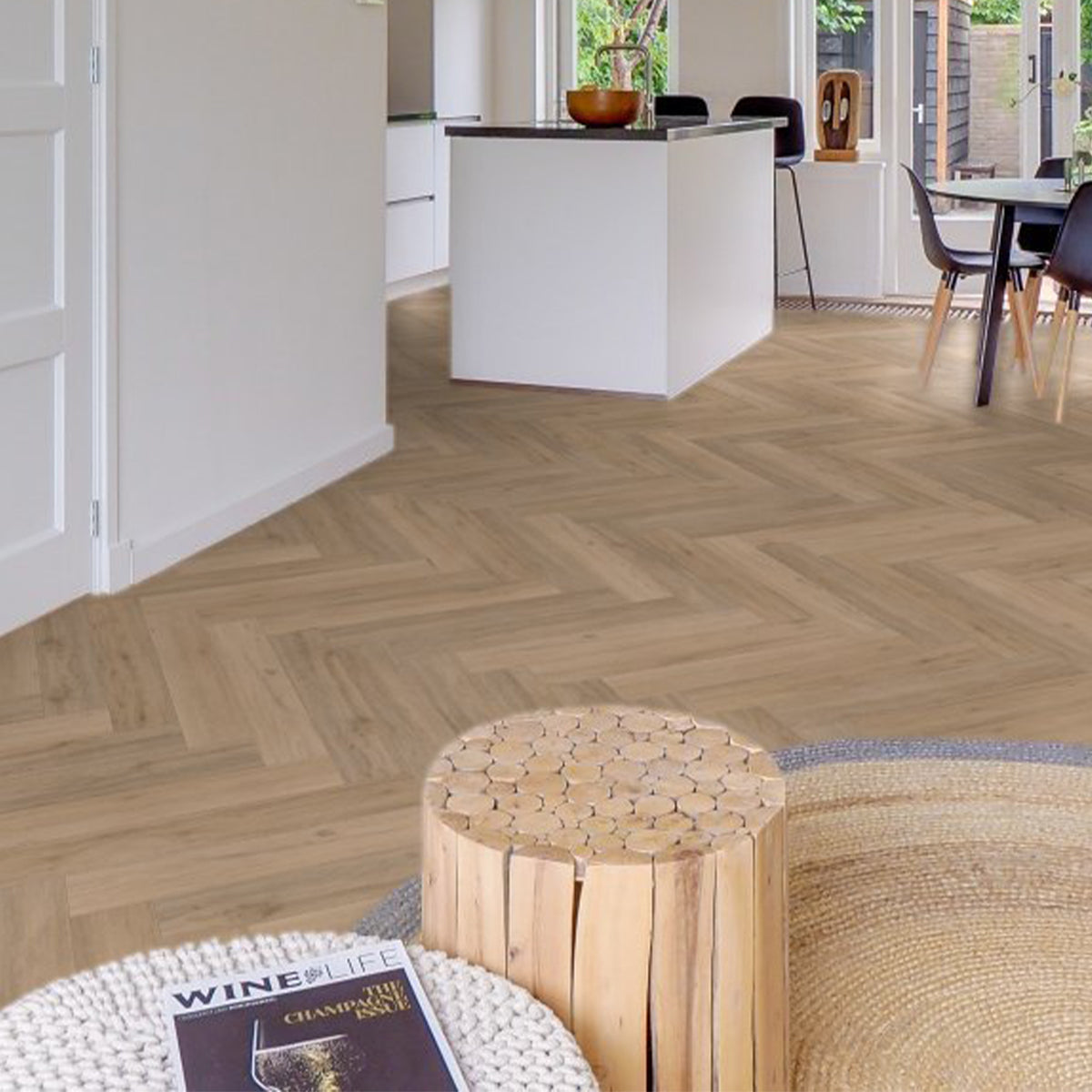 Hoomline Fusion Superior V4 Gotham Oak Natural 107526 - Click PVC Floor in Herringbone