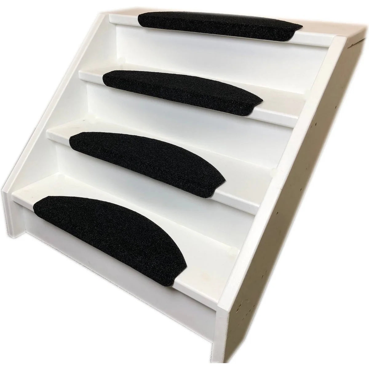 MONOO Needle Felt Stair Mats Set - Anthracite - 15 Pieces - 56x17x3cm - Self-Adhesive Half Moons for Stairs